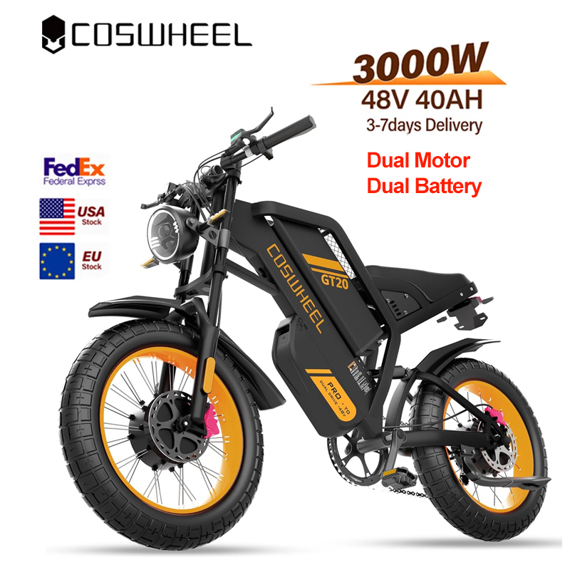 Motorcycle Gear Ratings - จักรยานไฟฟ้า Coswheel สำหรับผู้ใหญ่ 3000W มอเตอร์คู่ แบตเตอรี่