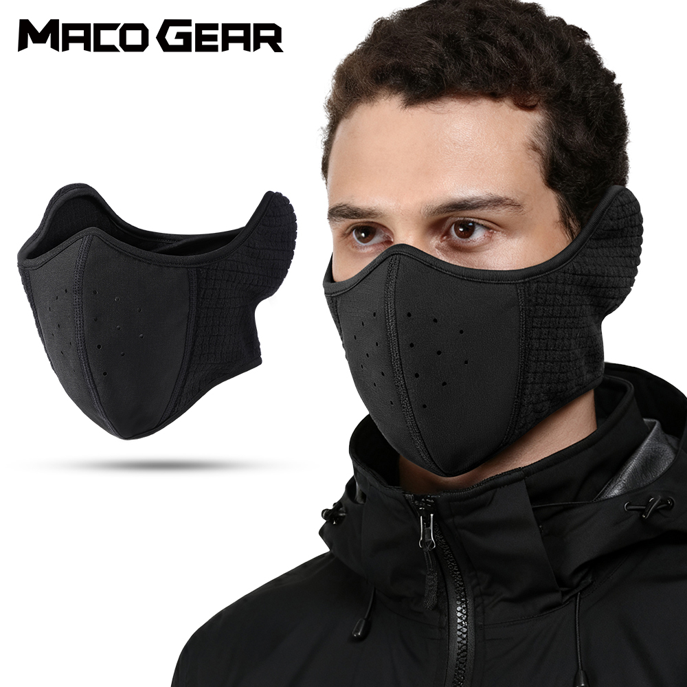 Motorcycle Gear Cycle - หน้ากากกันลมสำหรับขี่มอเตอร์ไซค์ ผ้าคลุมหน้าแบบครึ่งหน้า อุ่นสบาย ใช้สำหรับปั่นจักรยาน ขี่มอเตอร์ไซค์ เล่นสกี