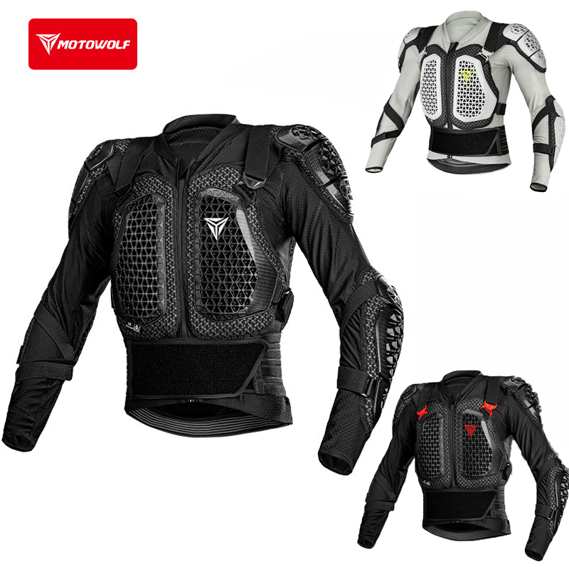 Motorcycle Gear Jacket - เสื้อแจ็คเก็ตมอเตอร์ไซค์ผู้ชาย ชุดเกราะป้องกันร่างกายสำหรับขี่มอเตอร์ไซค์ เสื้อแจ็คเก็ตสำหรับแข่งรถวิบาก ได้รับการรับรองมาตรฐาน CE อุปกรณ์ป้องกันสำหรับขี่มอเตอร์ไซค์