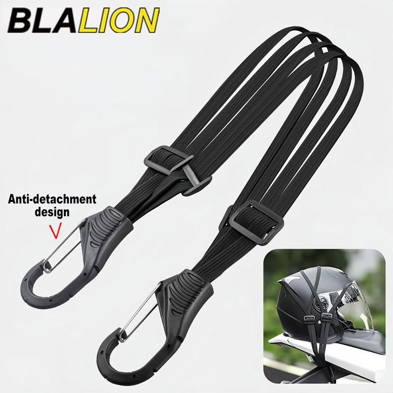 Motorcycle Gear Hanger - สายรัดกระเป๋าเดินทางสำหรับมอเตอร์ไซค์ BLALION แบบยืดหยุ่นอเนกประสงค์ พร้อมตะขอเกี่ยวแบบปลอดภัย - ใช้ได้กับหมวกกันน็อค
