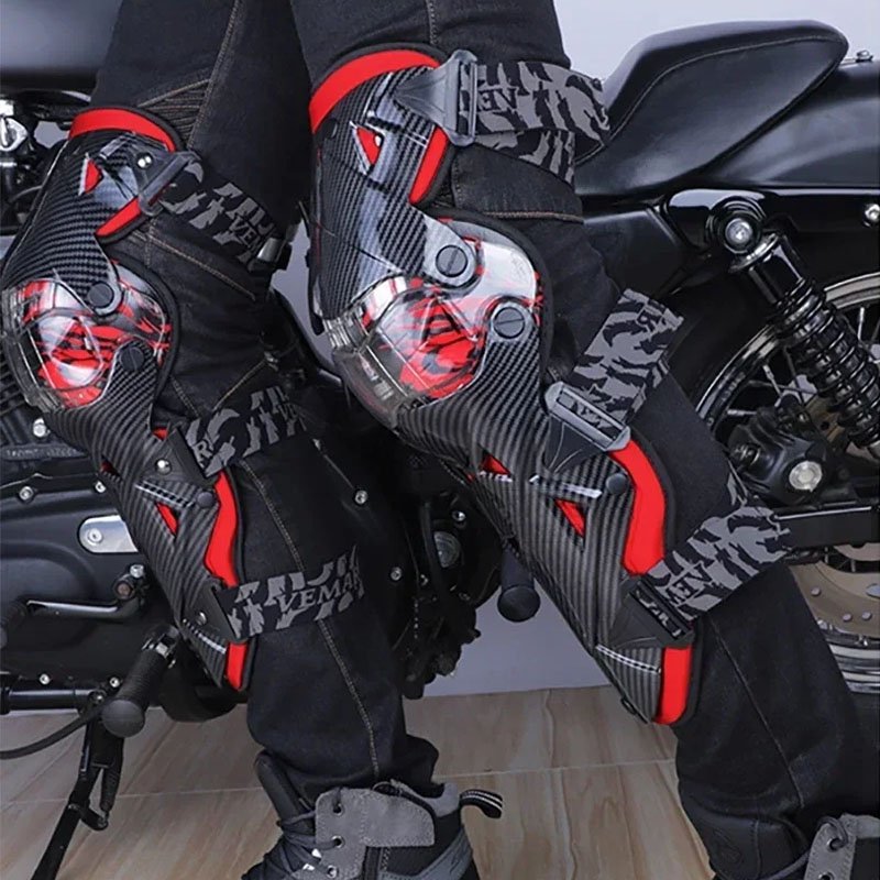 Motorcycle Gear Cycle - แผ่นรองเข่าสำหรับแข่งรถวิบากกลางแจ้ง อุปกรณ์ป้องกันขาสำหรับรถจักรยานยนต์ อุปกรณ์ป้องกันสำหรับการขี่มอเตอร์ไซค์แบบออฟโรด