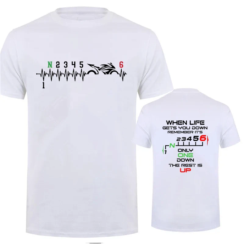 1N23456 เสื้อยืดผู้ชายลายพิมพ์ - Motorcycle Gear Ratings บทวิจารณ์และราคา